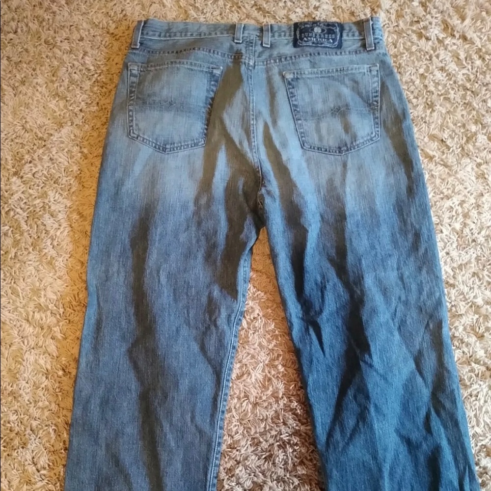 Lucky Brand Loose Fit Men Size 36 Jeans Zip Fly by Gene Montesano SHORT